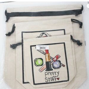 BRIGHTON SPRING 3 PIECE TRAVEL SET CANVAS BAGS NEW UNOPENED